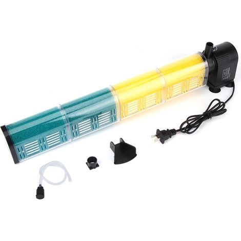 Filtro interno 3 en 1 para acuarios – PVC – 30 W – 1600 l/h – con aireación y lana filtrante bioquímica (1/5)