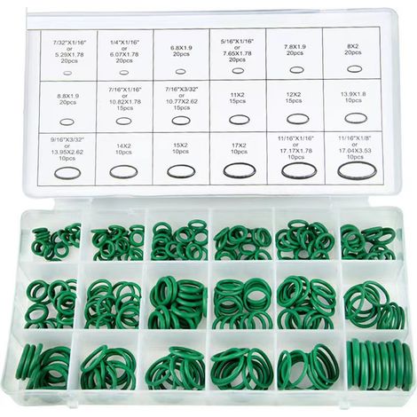 270PCS Joints Toriques Kit 18 Taille Joints de Rechange Hydraulique Climatisation Bonne Étanchéité Sur Des Raccords d'arrosage Pour Porte, Fenêtre, Electroménagers, Roulement, Pompe (1/4)