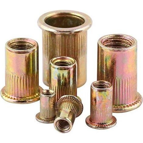 M3-M12 série tête plate grain vertical rivet écrou couleur acier au carbone zingué (M10 (20 pcs/paquet)) (1/4)