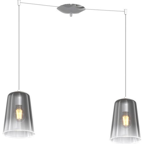 Sospensione Contemporanea Shaded Metallo E Vetro Cromo 2 Luci E27 (1/3)