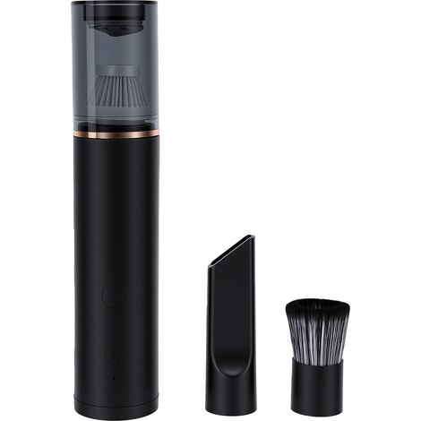 Aspirateur Portable pour Marc de Café - Sans Fil Rechargeable 40W avec Brosse Douce (Anti-rayures) - Nettoyage Moulin à Café, Clavier, Voiture - Autonomie Longue Durée - Noir (1/5)