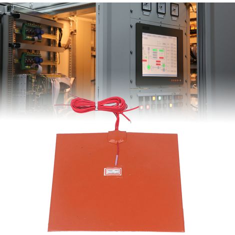 Coussin chauffant en caoutchouc silicone 220 V 200 W, couverture électrique flexible, température maximale de 250 °C, dimensions 200 x 200 mm, avec dénudeur de fil. (1/5)