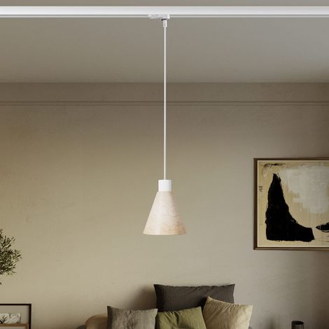 Creative Cables - Suspension sur rail avec abat-jour conique en bois - Ampoule non incluse (1/5)