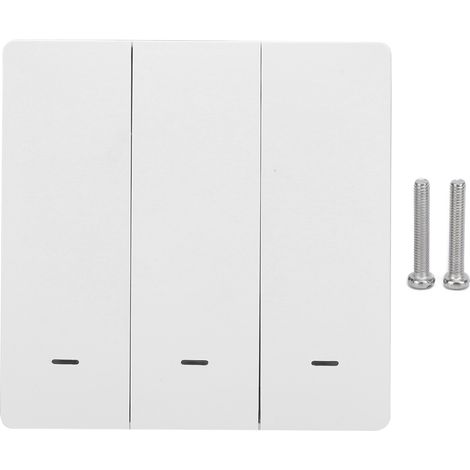 Interrupteur mural intelligent 3-gang sans fil, bouton poussoir minuterie téléphone, compatible TUYA ZigBee 86, AC 100-240V, zéro feu (1/5)