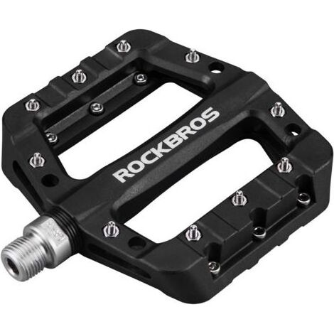 Set di 1 paio di pedali BMX/MTB, in nylon da 9/16", per bici da strada, con 3 cuscinetti antiscivolo (neri). (1/5)
