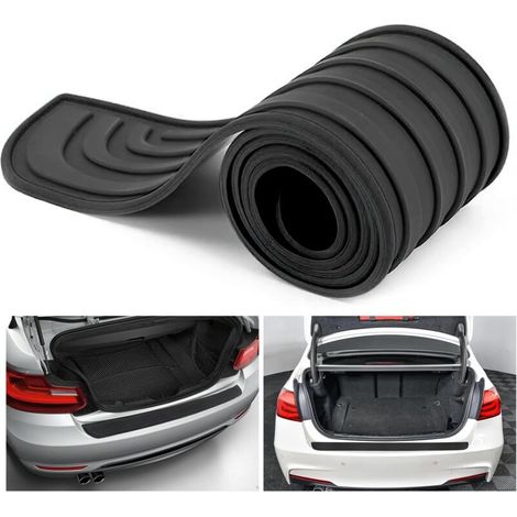 Protection de pare-chocs arrière de voiture en caoutchouc anti-rayures pour voiture, pickup, camion, VUS (noir, 91,4 x 7 cm) (1/5)