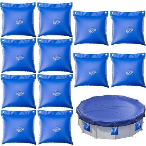 Set mit 16 Pool-Wassergewichten – Quadratische Wassergewichte, kleine, dicke PVC-Wassersäcke, für Poolabdeckungen, zum Beschweren von Poolplanen