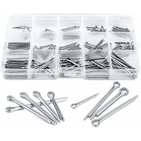 BUNTHAUS Goupille Fendue 150 pices Goupille de Verrouillage en Acier 304 Inoxydable Assortiment pour la Mcanique de Petits Rparation 15 Tailles Diffrentes (1/5)