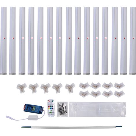 Lumière LED hexagonale 3 grilles étanche IP54 télécommande bande plafond RGB pour garage et fête (1/5)