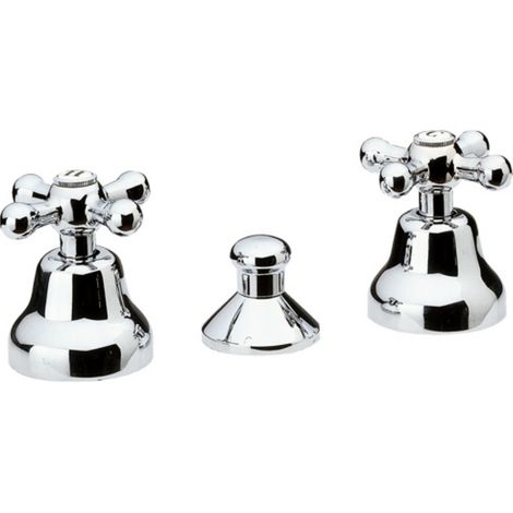 Rubinetto bidet con scarico automatico stile retro con vitoni ceramici - serie liberty (1/4)