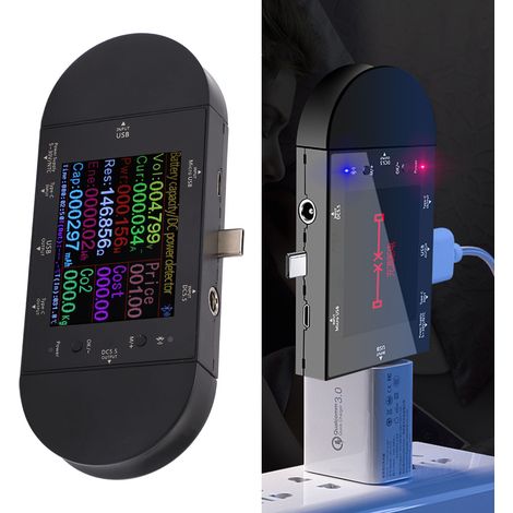 UD24 Multifunktionales USB-Ladegerät: Voltmeter (5V-32V) und Amperemeter (1/5)
