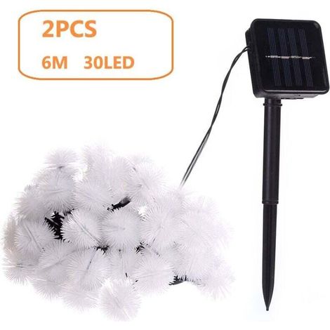 2.6m 30 LED Solar Dandelion Lights Waterproof Solar Garland Outdoor Decorations for Christmas Wedding Party Garden Color. MUMU (1/4)
