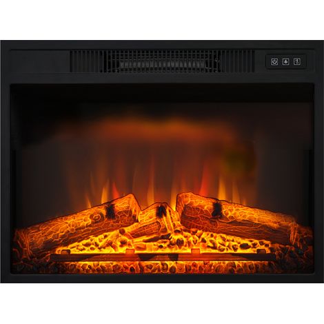 Chemin'Arte – Insert électrique encastrable Oxford 61 cm – Effet flammes LED – Chauffage 2000W programmable – Télécommande LCD – Pour foyers existants