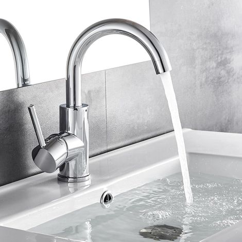 Auralum Wasserhahn Bad 360 Grad drehbar Messing chrom Waschtischarmatur 60CM (1/5)