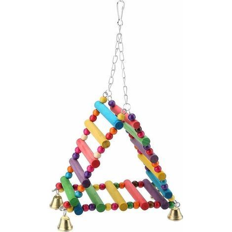 pair Échelles d'oiseaux colorées, échelle, Jouets de Perruche en Bois pour Oiseaux (1/5)