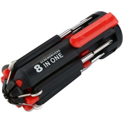 Cacciavite tascabile 8 in 1, cacciavite multifunzionale con luce per manutenzione fai-da-te, riparazioni, lavori notturni, cucina e uso domestico. (1/4)