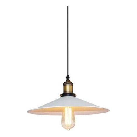 Industrielle Pendelleuchte Metall Eisen Hängelampe E27 Retro Lampenschirm Licht für Küche Wohnzimmer Esszimmer Cafét Bars - 22cm Weiß
