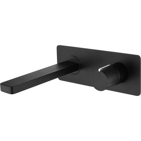 BERNSTEIN - Robinet mitigeur mural à encastrer 21,8x80x18cm (LxHxP) noir - livré avec corps d'encastrement 24x10,3x6cm (LxHxP) - 9908B (1/5)