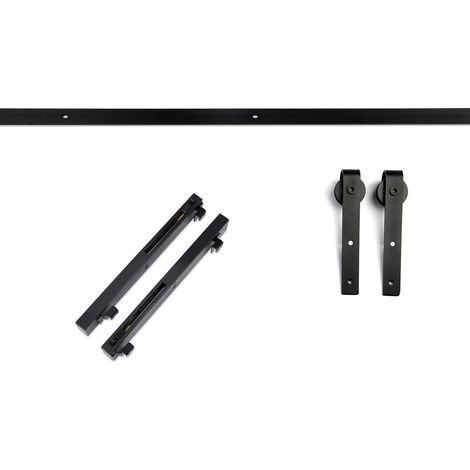 Schiebetüren Set LOUNGE-1 2 m (seitlich anschraubbar) Soft-Close schwarz