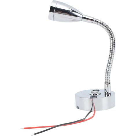 Lampe de lecture LED chromée pour camping-car, lampe de chevet intérieure pour bateau ou yacht, port USB, 3 couleurs d'éclairage réglables, lampe tactile DC12 à 24V (1/5)