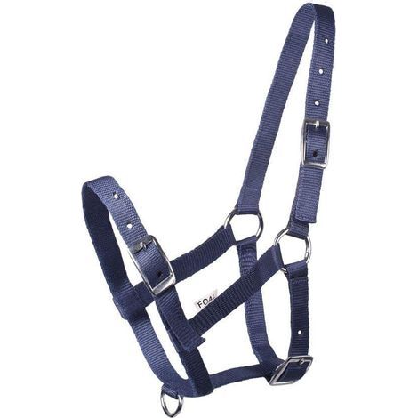 verstellbarer Fohlenhalfter, dunkelblaues Nylon, bedruckt, Reiten (1/5)