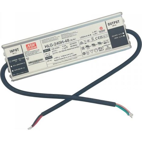 MW MEAN WELL HLG-240H-48 Alimentatore Led Driver IP67 240W 48V 5A Input 220V e 110V