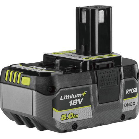 Ryobi – Batterie Lithium+ 18V 5,0Ah – Indicateur de charge – Surveillance IntelliCell – Design compact – RB1850X