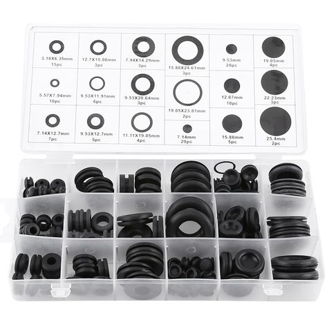 Kit de 125 pièces de bouchons en caoutchouc pour trous de cloison coupe-feu, assortiment de joints pour câbles électriques, 18 tailles différentes