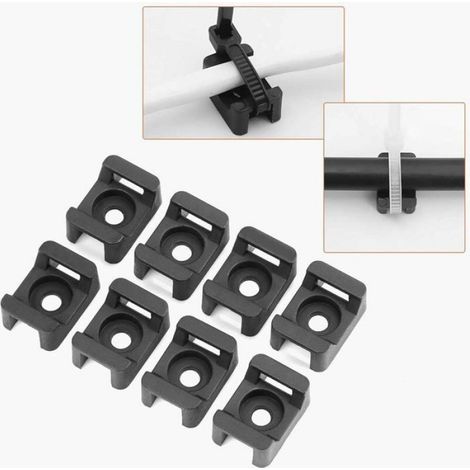 150PCS Noirs Supports pour Serre-Câbles, Base de Serre-Câbles, 23mmx16mm (1/4)