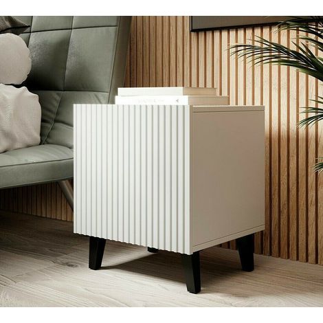 Table de chevet Set de 2x PALACE 45x51x40 cm Blanc de haute qualité (1/3)