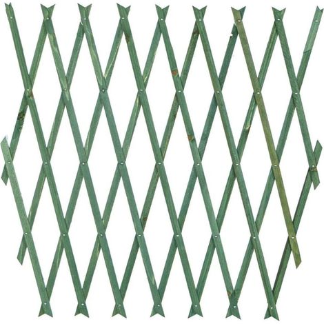 TrAdE Shop Traesio - Traliccio Rete Estensibile In Legno Verde Per Parete Da Giardino Piante 180x30cm - (1/4)