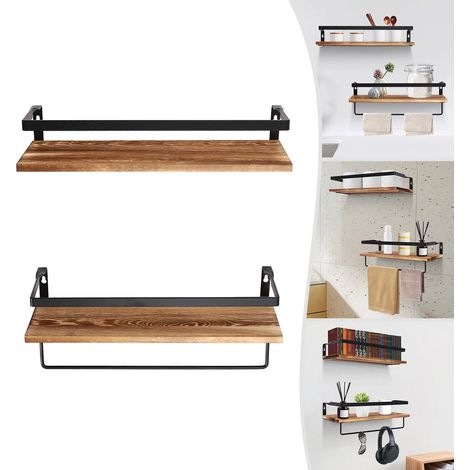 2 couches étagère murale étagère flottante support mural étagère suspendue Industries étagère en bois