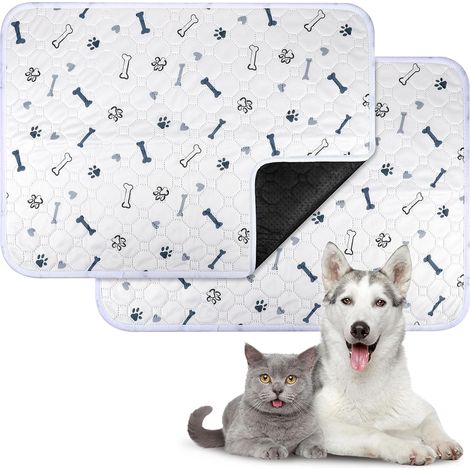 2 Pièces Tapis Éducateur pour Chien Lavable 45x60cm, Tapis Ultra Absorbant Anti-Fuites et Antidérapant Réutilisable, Convient aux Chiens, Chats, Cochons d'Inde et Lapins (1/5)