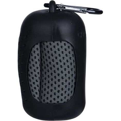 Asciugamano rinfrescante portatile - Con custodia in silicone - Poliestere - 30x90x0,05 cm - per palestra, sport, yoga, corsa, camminata - Nero (1/5)