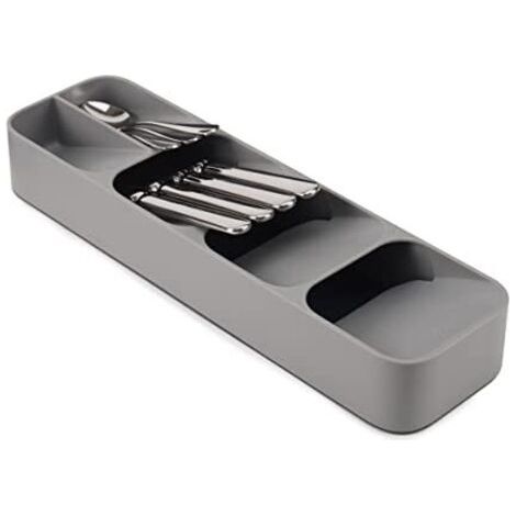 FENOPLASTICAOrganisateur de tiroir à couverts compact, 5 compartiments, peut contenir plus de 24 pièces - Gris (1/4)