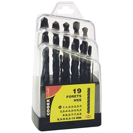 Cogex - taladro de metal hss 1 x 10 mm - 19 piezas - embalaje de caja - 24217 - 3219510242177