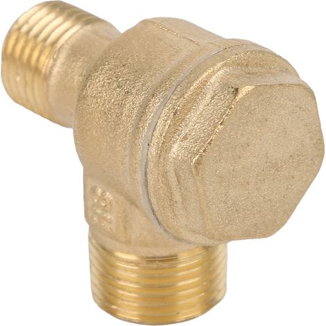 Clapet Anti-Retour 2 Voies Laiton Filetage Mâle 3/8x14 Compresseur d'Air Sans Huile Accessoire (1/5)