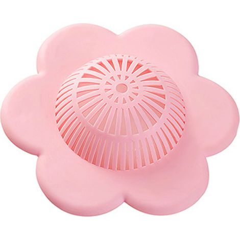 Crépine d'évier en PVC, empêche les obstructions, couvercle de filtre de vidange, ventouse, bouchon de vidange pour cuisine et salle de bain, rose (1/5)
