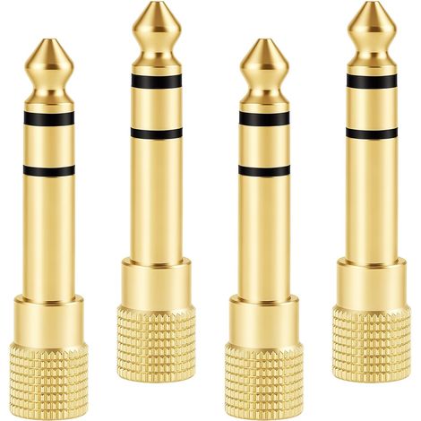 4PCS Adaptateur Jack 6,35 mm vers 3,5 mm, Prise Jack Universelle pour Casque, Instruments, claviers, Guitares et amplificateurs, Compatible minijack vers Jack, Adaptateur Jack (1/5)