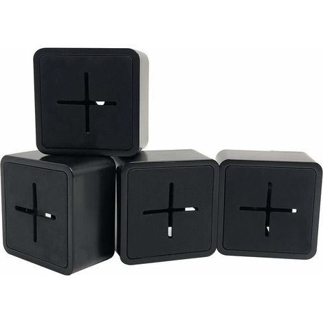 4 Pieces Self-Adhesive Towel Holders No Drilling Hanger Shape Hook Towel Holder Rack Rail Hooks Stickers for Kitchen Bathroom Toilet Cabinets (Black) (1/5)