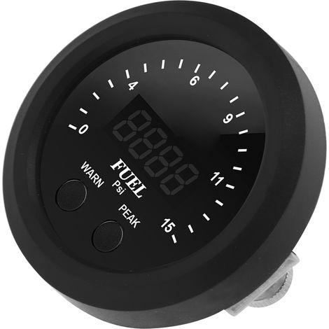 Manomètre de pression d'huile ultra-mince (52 mm, 2 1/16 po) avec DEL rouge, précis, stable et antichoc, pour carburant. (1/5)