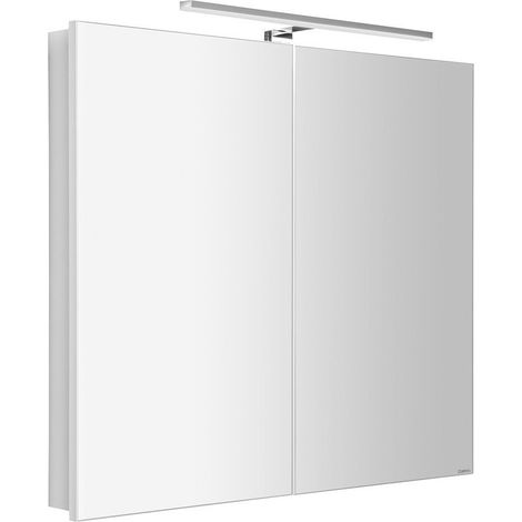Sapho Greta - Armoire miroir avec éclairage LED 81x70x14 cm, 2 portes, blanc mat GR080-0031 (1/3)