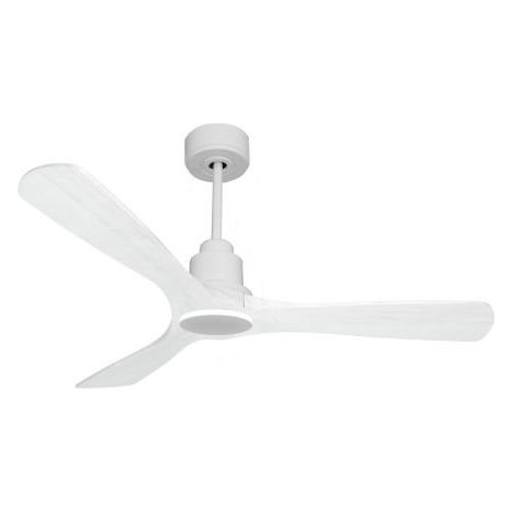 Tenerife  - Super destratificateur et ventilateur DC 132 cm  Blanc pales bois blanc sans Lumière 25 à 35 m²