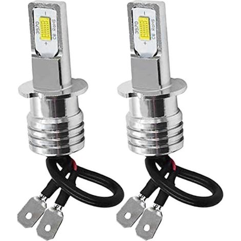 Kit de 2 ampoules LED H3 ultra-lumineuses pour phares antibrouillard, feux de route, blanc 6000K, 10W (1/5)