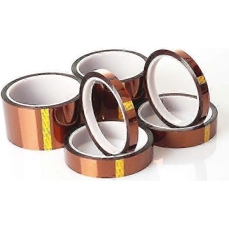 Ruban Kapton 5/8/10/15/20 mm, ruban adhésif polyimide doré haute température, 33 m (100 pieds), pour l'industrie électronique, résistant à la chaleur et aux hautes températures. (1/4)