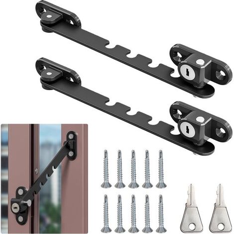 2 bisagras de ventana ajustables de acero inoxidable con cerradura universal (1/5)