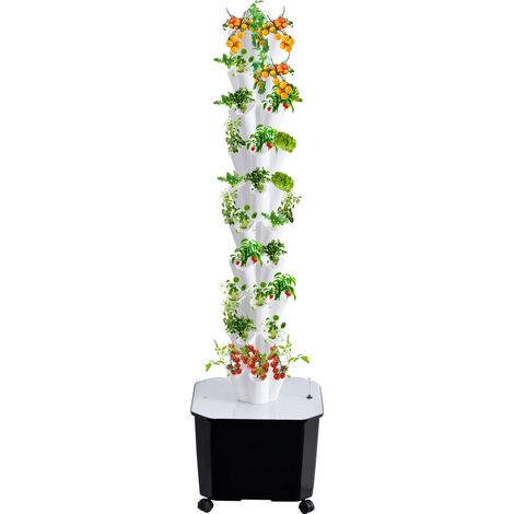 Torre de cultivo hidropónico, diseño vertical, sistema de autorriego, 10 capas. (1/2)
