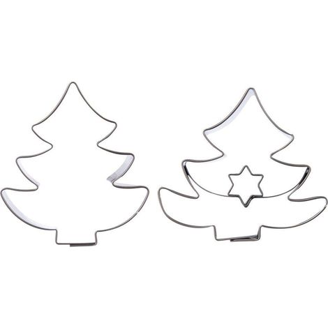 Ausstechform aus Stahl, Weihnachtsbaum, 4,5 cm, 2 Stück. (1/2)