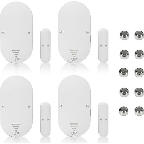 4pcs Alarme de Porte et Fenêtre 130dB Capteur sans Fil Magnétique 5 Modes d'alarme pour Sécurité Maison Enfants - Anti-Intrusion Anti-Vol Contre Cambriolage Détecteurs Sirène avec Piles (1/5)