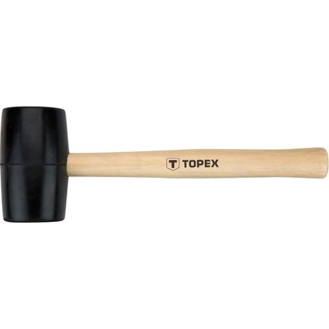 Martillo de goma de 50 mm/340 g, mango de madera.